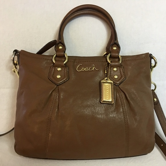 Coach Handbags - COACH Brown Leather ASHLEY Mini Tote X-Body F20342